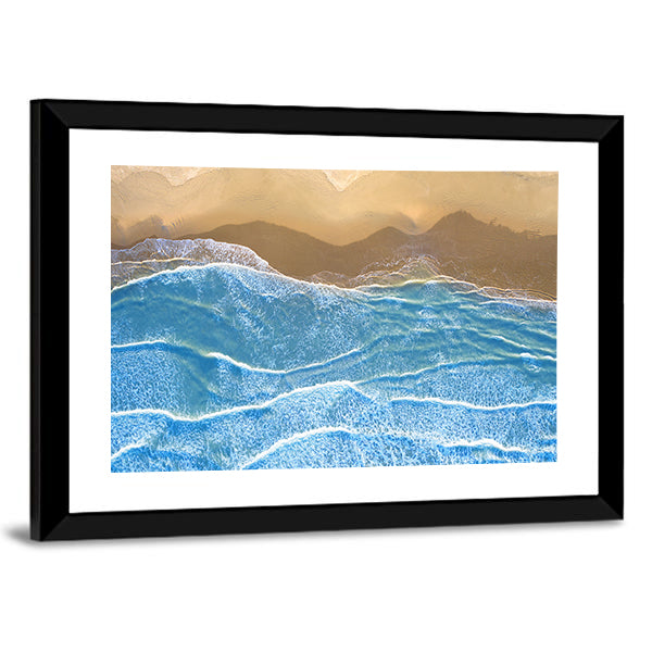 Blue Sea At The Beach Artwork Canvas Wall Art
