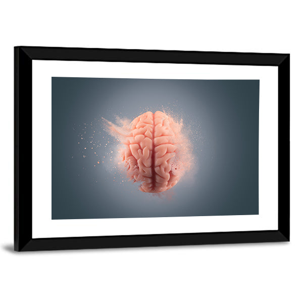 Floating Human Brain Canvas Wall Art