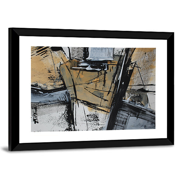 Acrylic Brushstrokes Fragment Canvas Wall Art