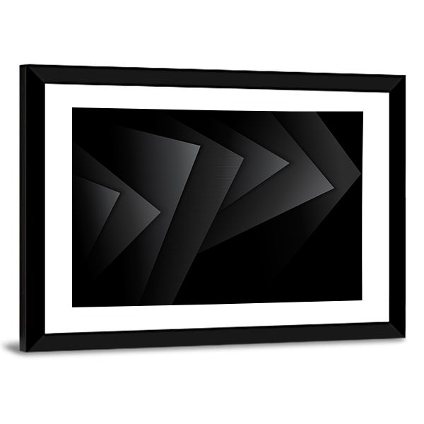 Dark Textured Geometric Layers Canvas Wall Art