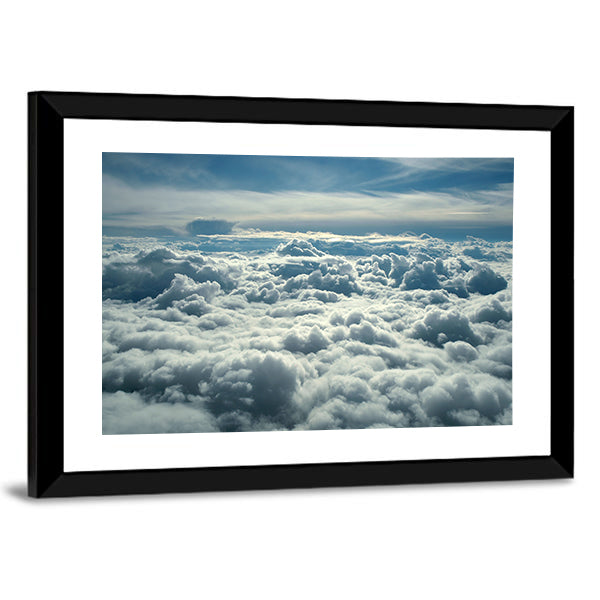 Clouds In Morning From Airplane Canvas Wall Art