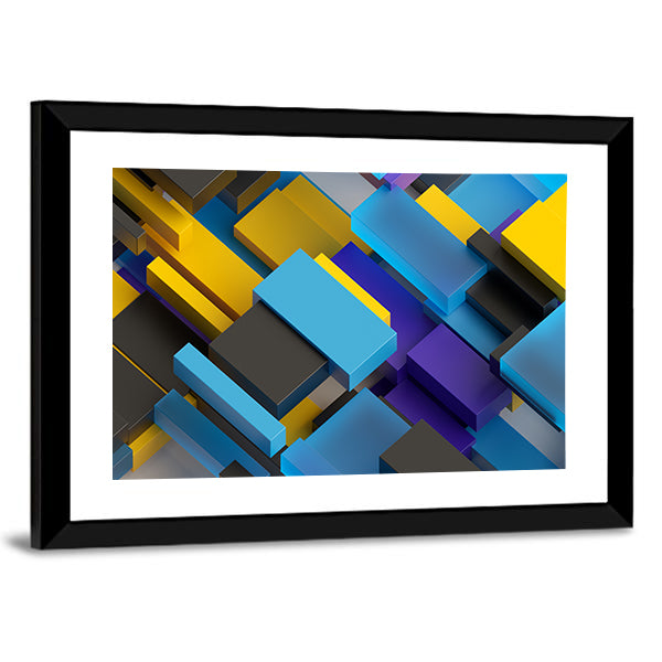 Layered Brick Pattern Canvas Wall Art