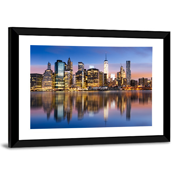 Sunrise Over Manhattan Canvas Wall Art