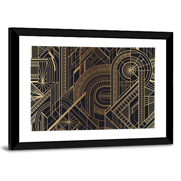 Circles and Ornaments Pattern Canvas Wall Art