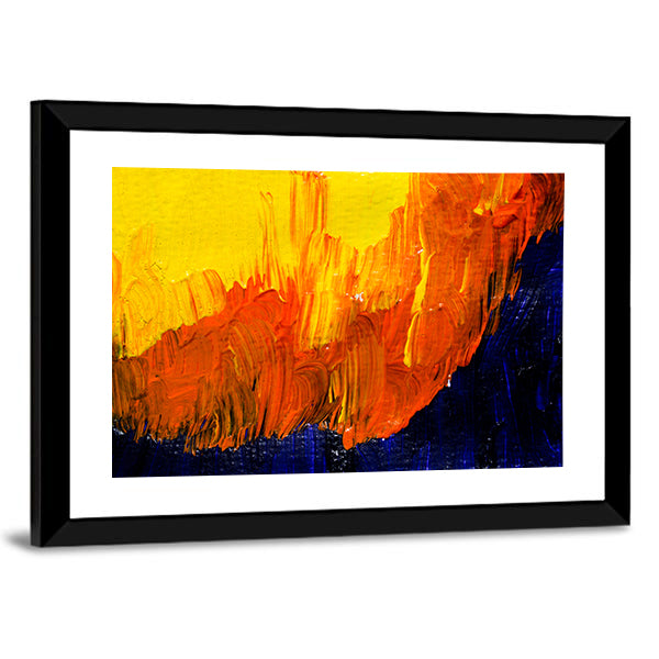 Bold Impasto Brushstrokes in Warm and Cool Hues Canvas Wall Art