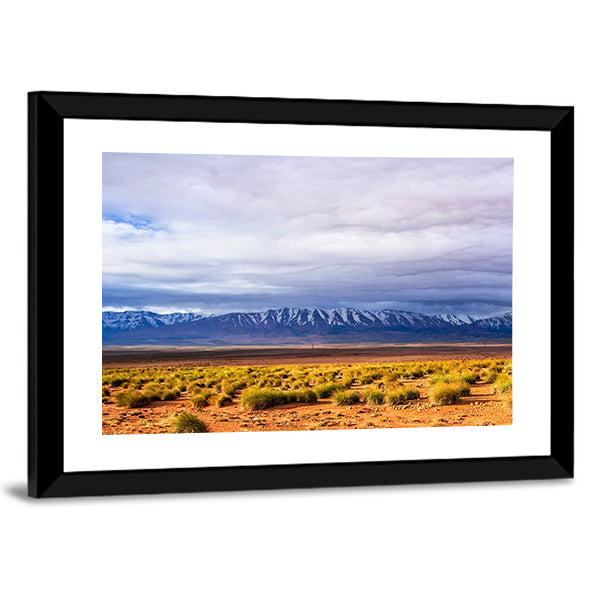 Morocco Desert With Mountains Peaks Canvas Wall Art