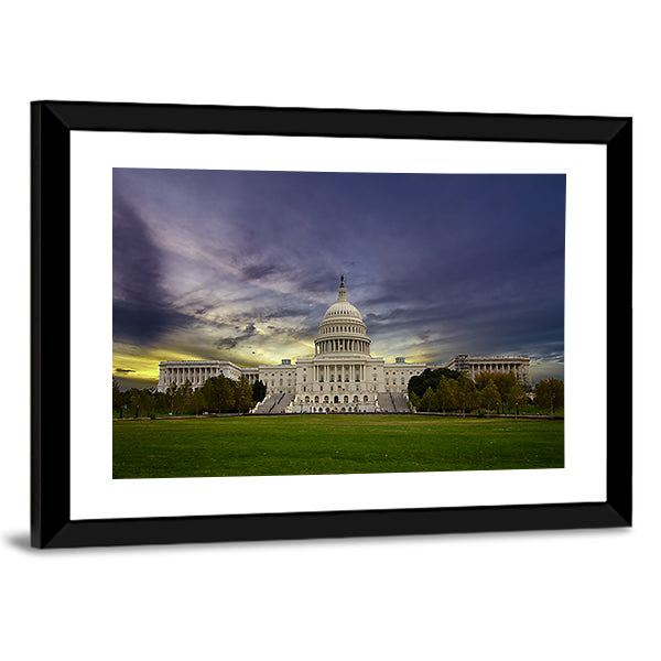 United States Capitol at Sunset Washington Dc Canvas Wall Art