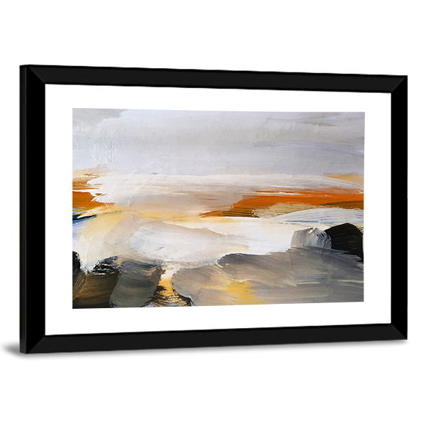 Hand Drawn Lake Canvas Wall Art