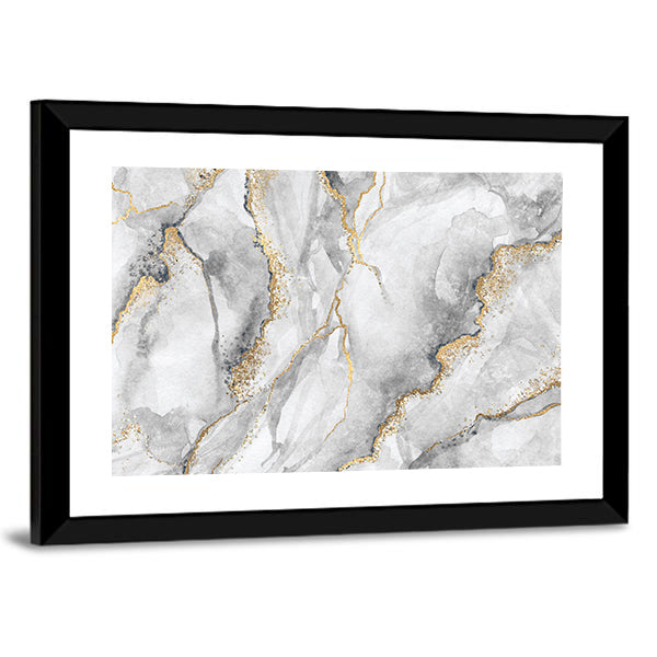 Marble With Gold Veins Canvas Wall Art