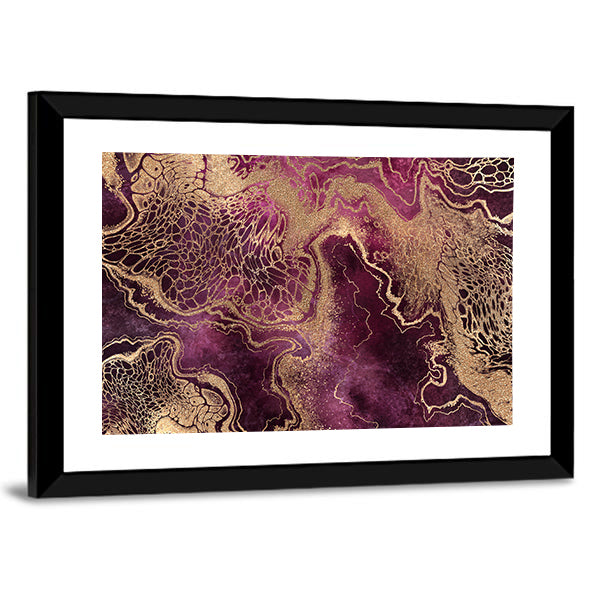 Gold Veined Marble Abstract Canvas Wall Art