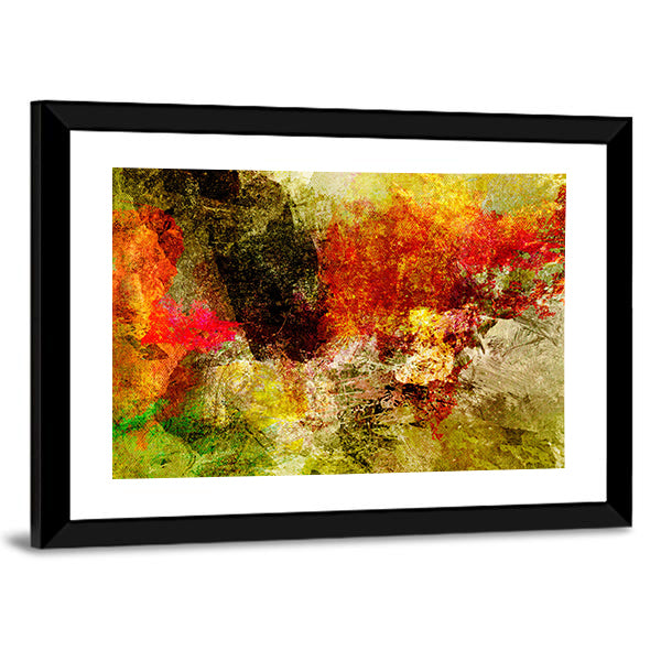 Acrylic Abstract with Central Dark Mass Canvas Wall Art