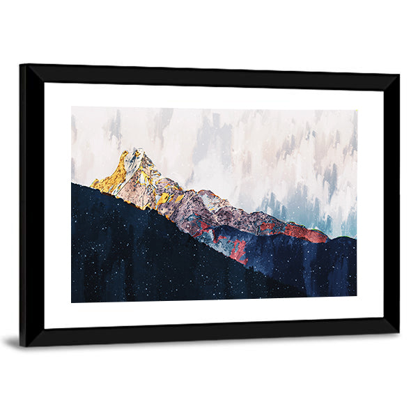Colorful Abstract Mountain Range Canvas Wall Art