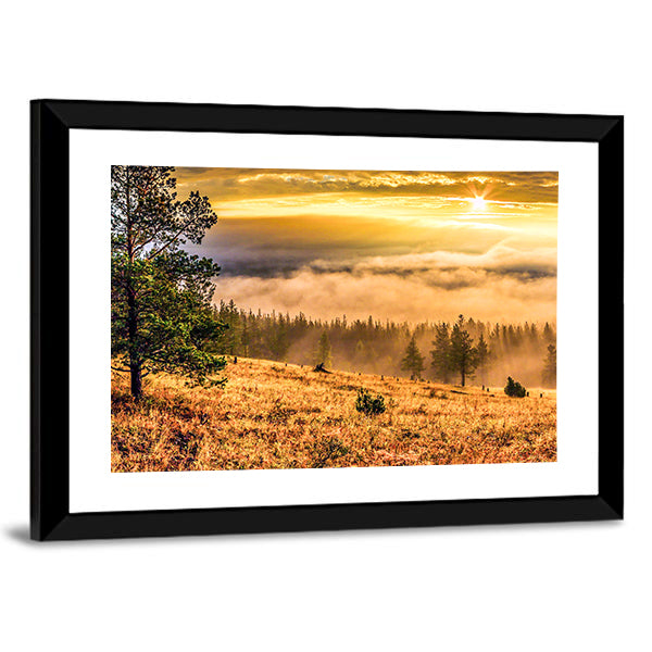 Ural Taiga Hills At Dawn In Bashkortostan Canvas Wall Art