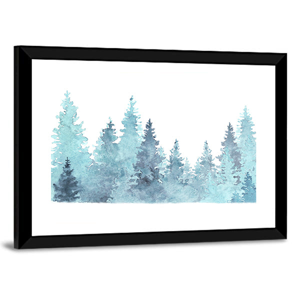 Watercolor Coniferous Forest Canvas Wall Art