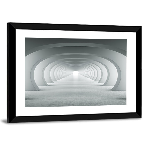 3d White Arch Tunnel Canvas Wall Art