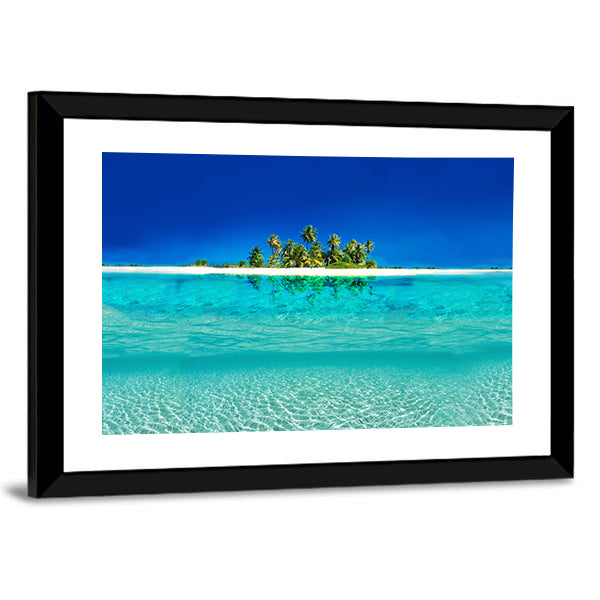 Tropical Island Reflection on the Sea Canvas Wall Art
