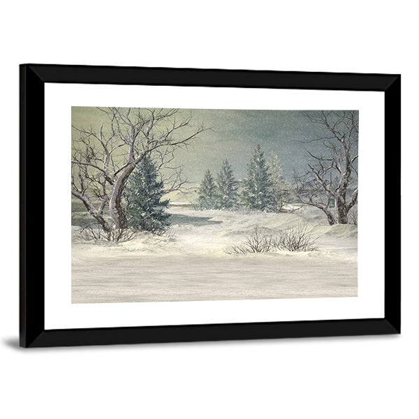 Serene Winter Forest Canvas Wall Art