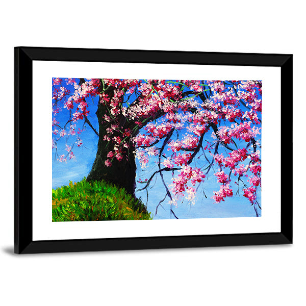 Impasto Cherry Blossom Tree Painting Canvas Wall Art