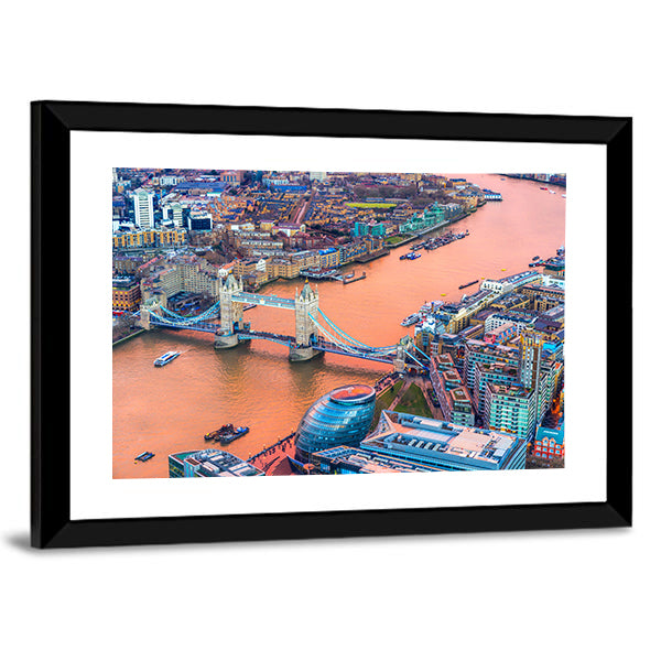 Tower Bridge And Thames River In London Canvas Wall Art