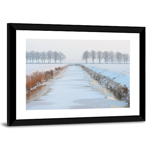 Winter Landscape In Holland Canvas Wall Art