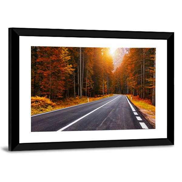 Asphalt Roads In Italian Alps In South Tyrol Canvas Wall Art