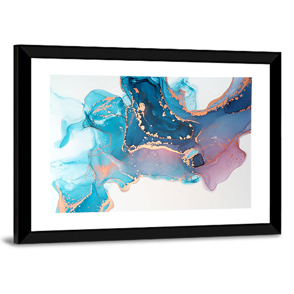 Waterfall Of Fluid Inks Canvas Wall Art