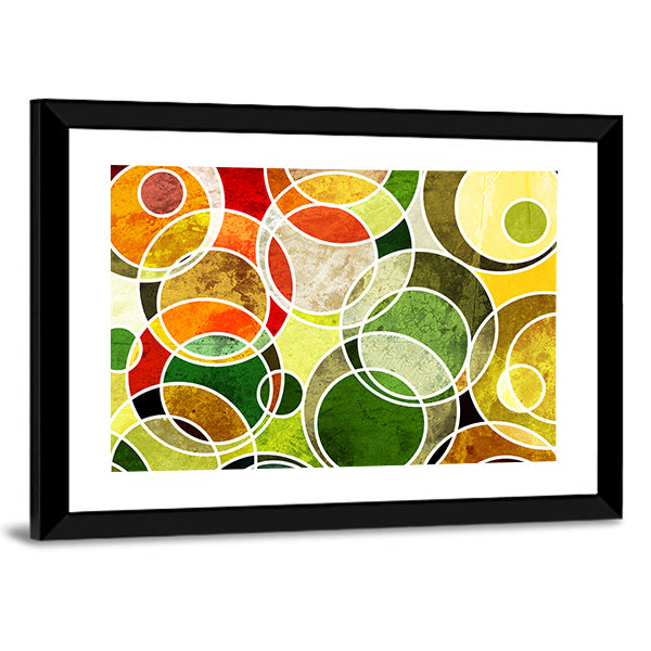Abstract Overlapping Geometric Circles Canvas Wall Art