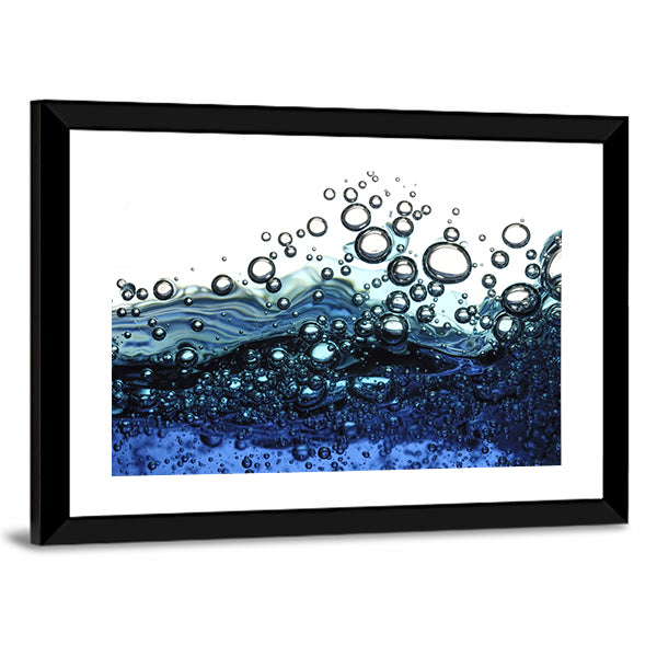 Surface Bubbles Blue Water Abstract Canvas Wall Art