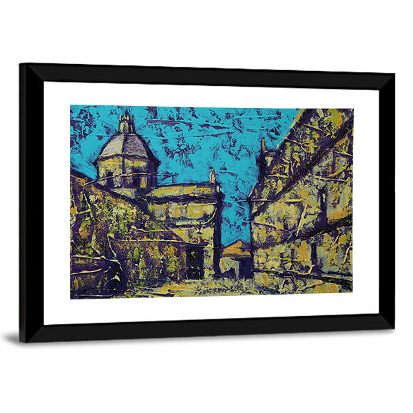 Church in Salamanca Street Scene Canvas Wall Art