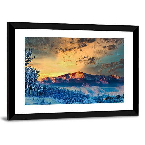 Pikes Peak At Dawn Canvas Wall Art