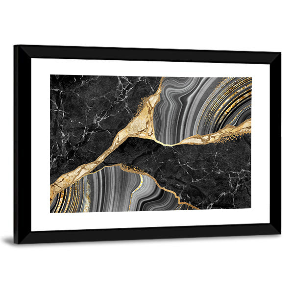 Gold-flecked Marble and Agate Texture Canvas Wall Art