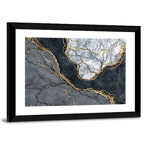 Digital Marbling Illustration Canvas Wall Art
