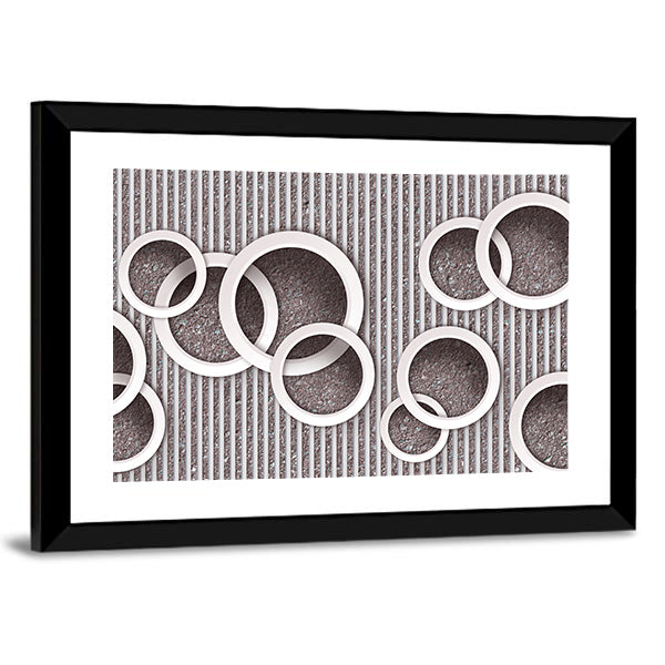 3D Circles Illustration Canvas Wall Art