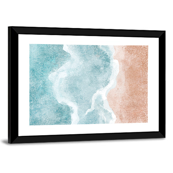 Boho Sea Beach With Waves Canvas Wall Art