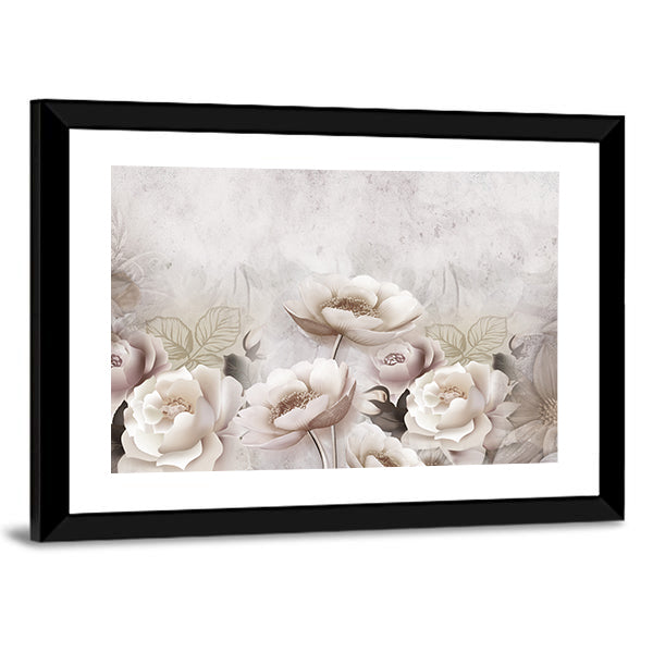 3D Decorative Flowers Canvas Wall Art