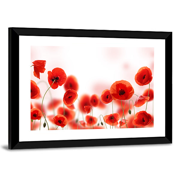 Poppy Flowers Field Canvas Wall Art