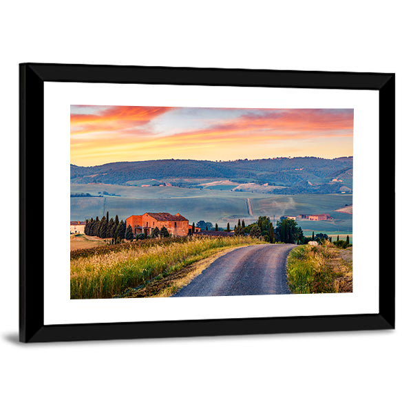 Tuscanian Country Road Canvas Wall Art