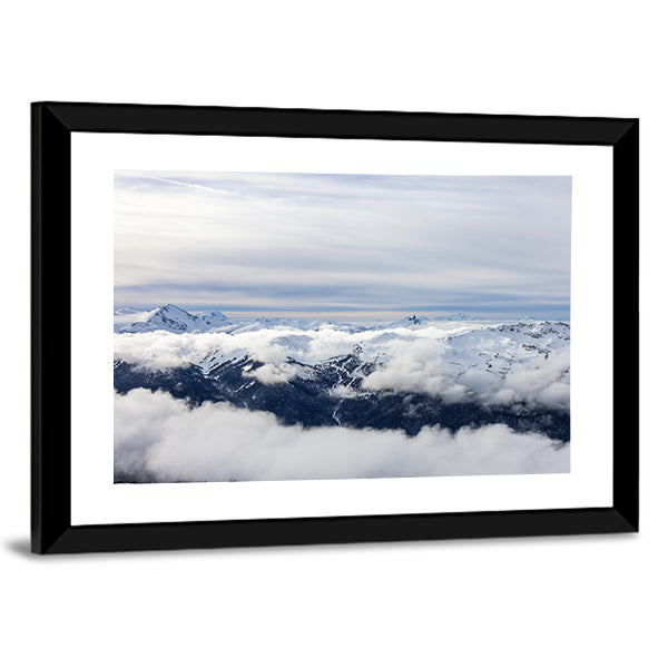 Canadian Mountains In Winter Canvas Wall Art