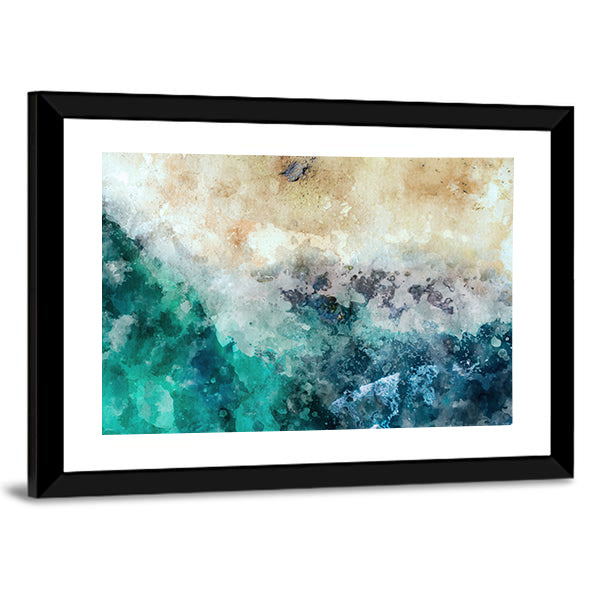 Ocean And Beach Abstract Canvas Wall Art