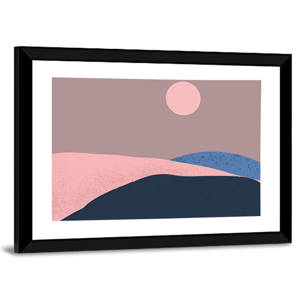 Minimalist Mountain Landscape Canvas Wall Art