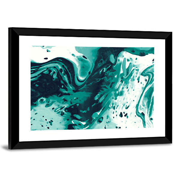 Turquoise Fluid Marbling Canvas Wall Art