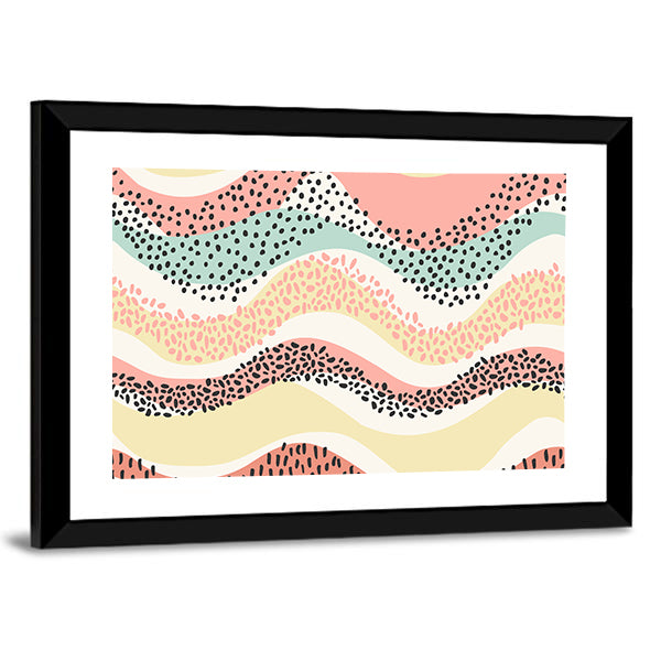 Layered Wavy Pattern Canvas Wall Art