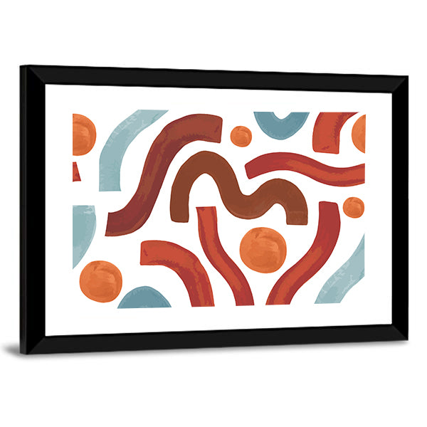 Geometric Shapes Seamless Pattern Canvas Wall Art