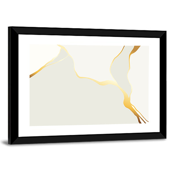 Marble Veining with Gold Accents Canvas Wall Art