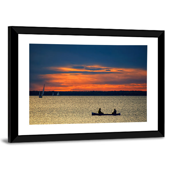 Sunset Over Ottawa River Canvas Wall Art