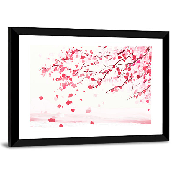 Japanese Cherry Tree In Bloom Canvas Wall Art