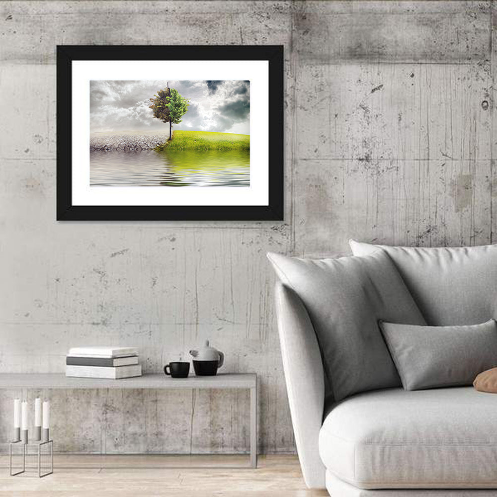Split Tree Ecology Landscape Canvas Wall Art