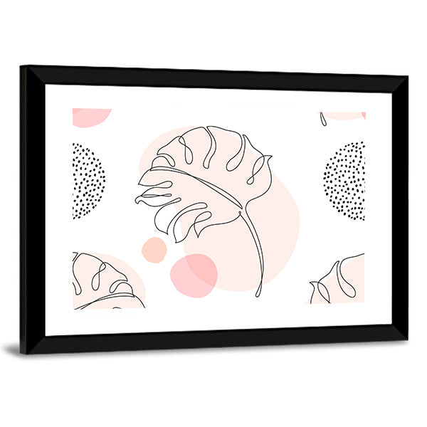 Tropical Monstera Leaf Silhouette Canvas Wall Art