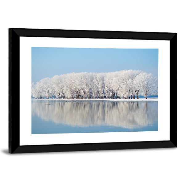 Clear Blue Winter Landscape Canvas Wall Art