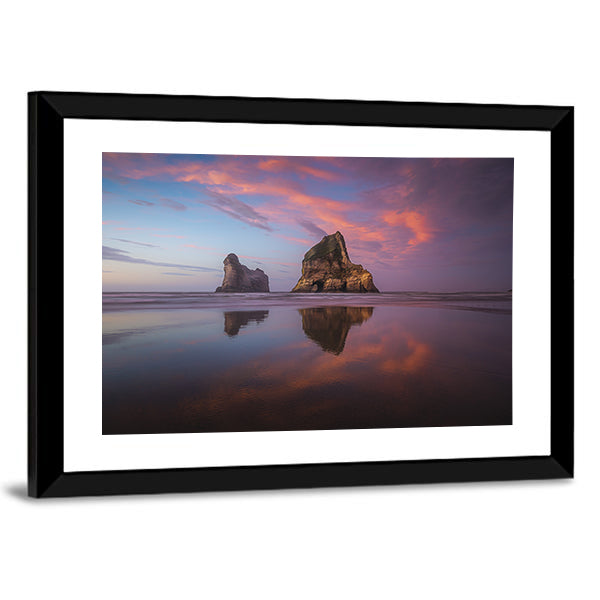 Sunrise At Wharariki Beach In New Zealand Canvas Wall Art